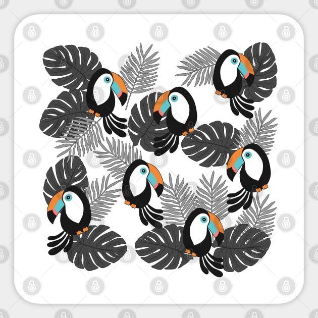 Toucan Pattern Sticker by valentinahramov